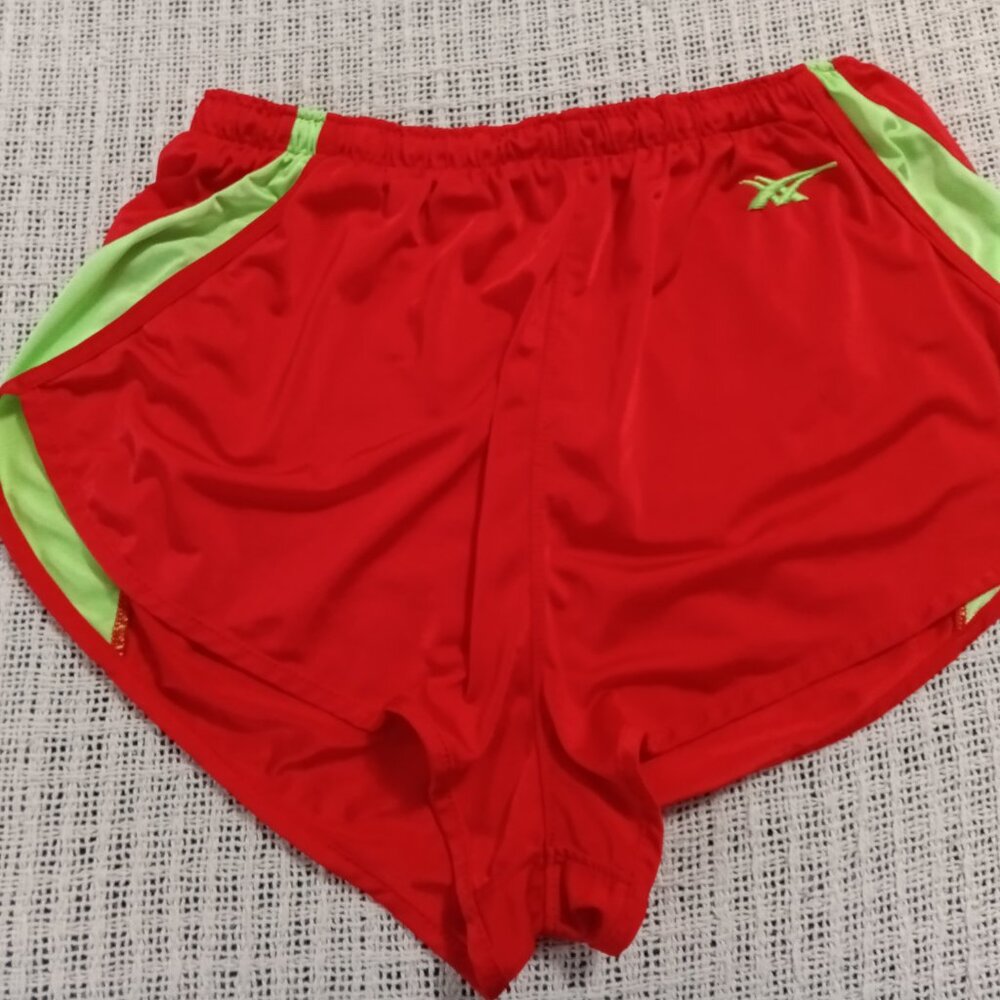 (*) VINTAGE ASICS RUNNING SHORTS, RED, JAPAN SIZE "84" (~33") (Pre-Owned)